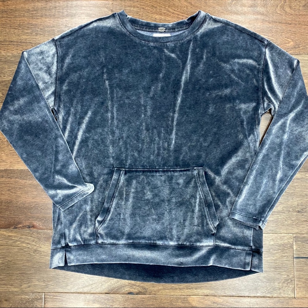 Cupio gray velour velvet sweatshirt sweater Sz m - Picture 9 of 13